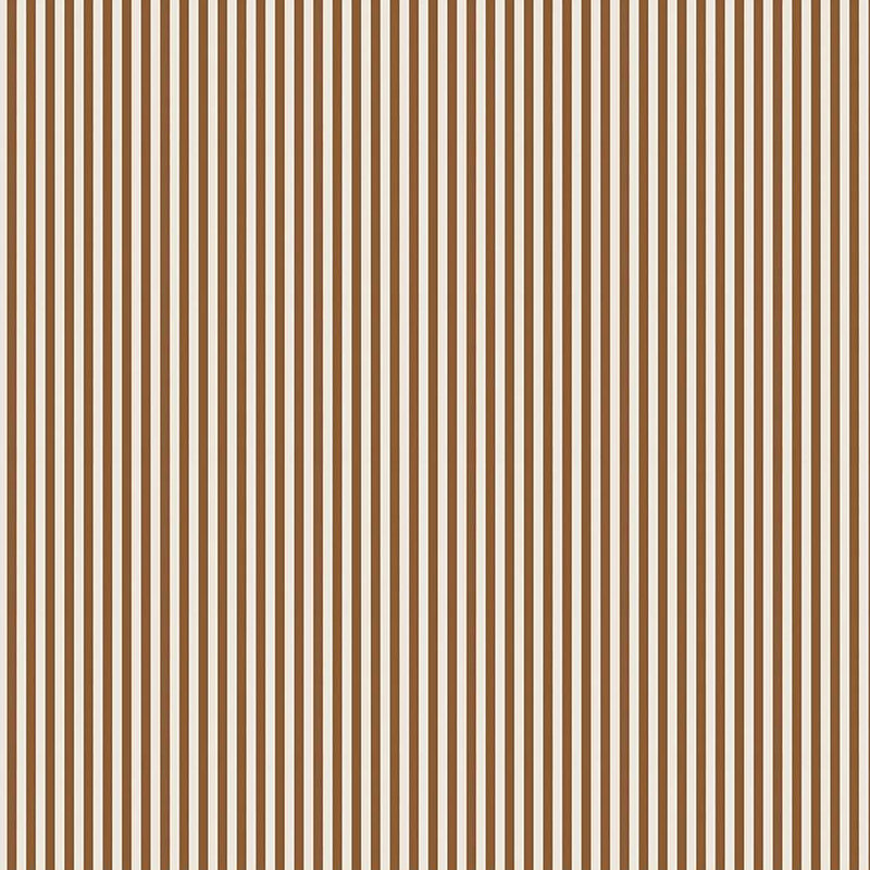 Brown and white striped fabric with alternating 1/8