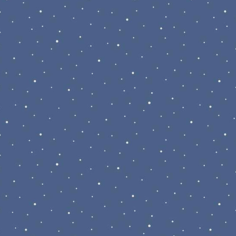 denim blue fabric with small white spots