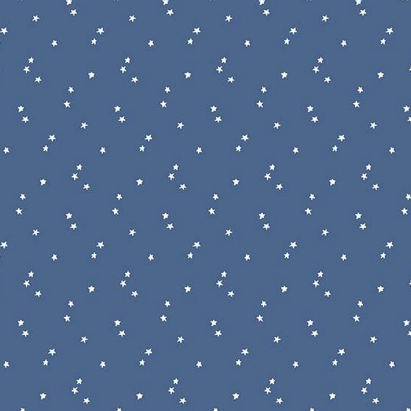 blue fabric with small white scattered stars