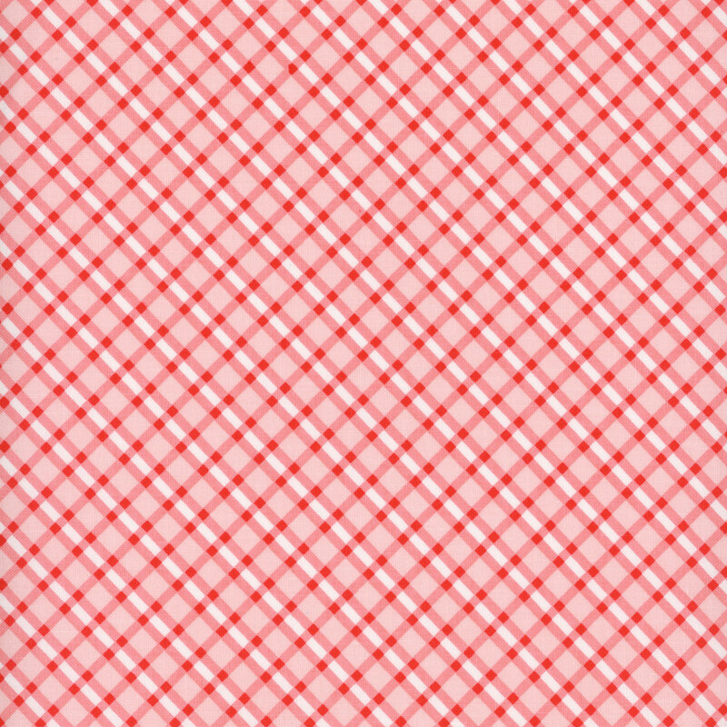 diagonal pink plaid fabric