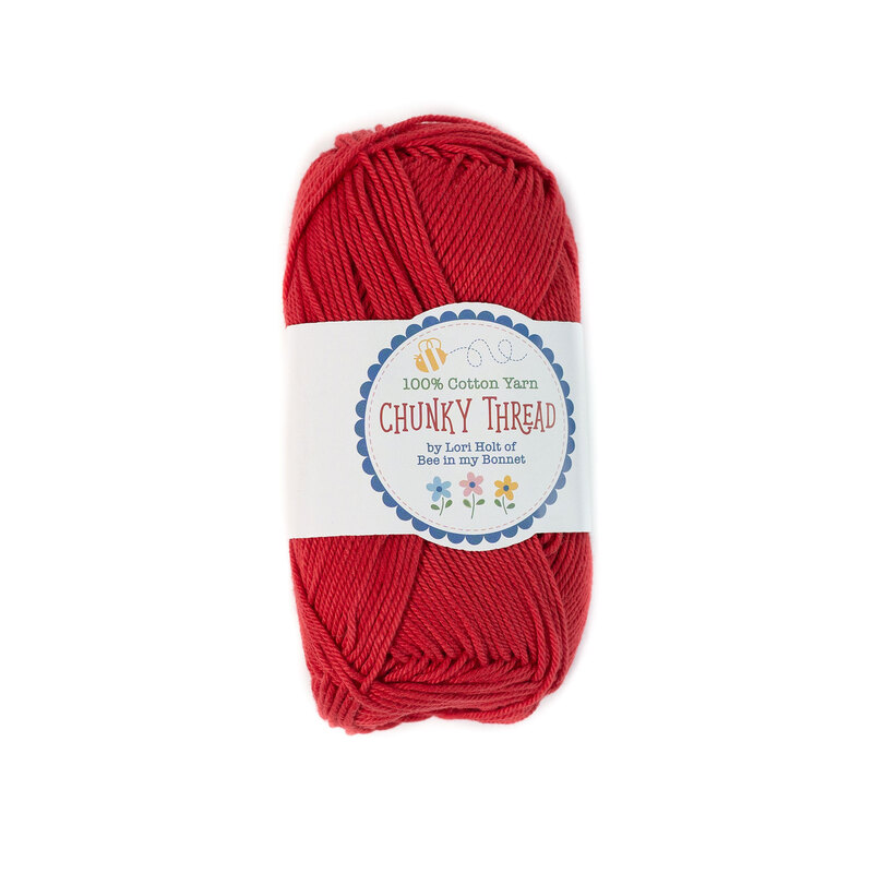 A skein of the Red Chunky Thread, isolated on a white background.