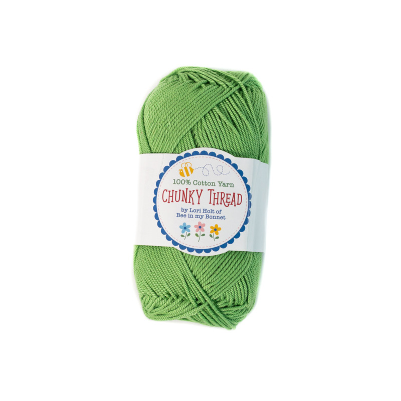 A skein of the Green Chunky Thread, isolated on a white background.