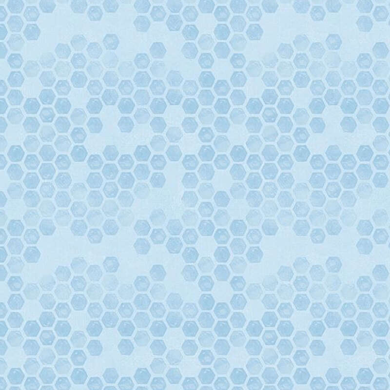 Light blue tonal fabric with a scattered honeycomb pattern throughout