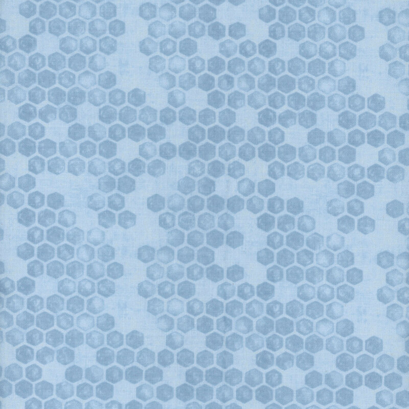 Light blue tonal fabric with a scattered honeycomb pattern throughout