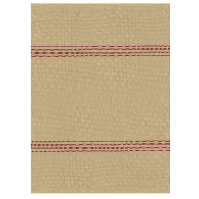 Large image demonstrating the two rows of red striping featured on the toweling print.