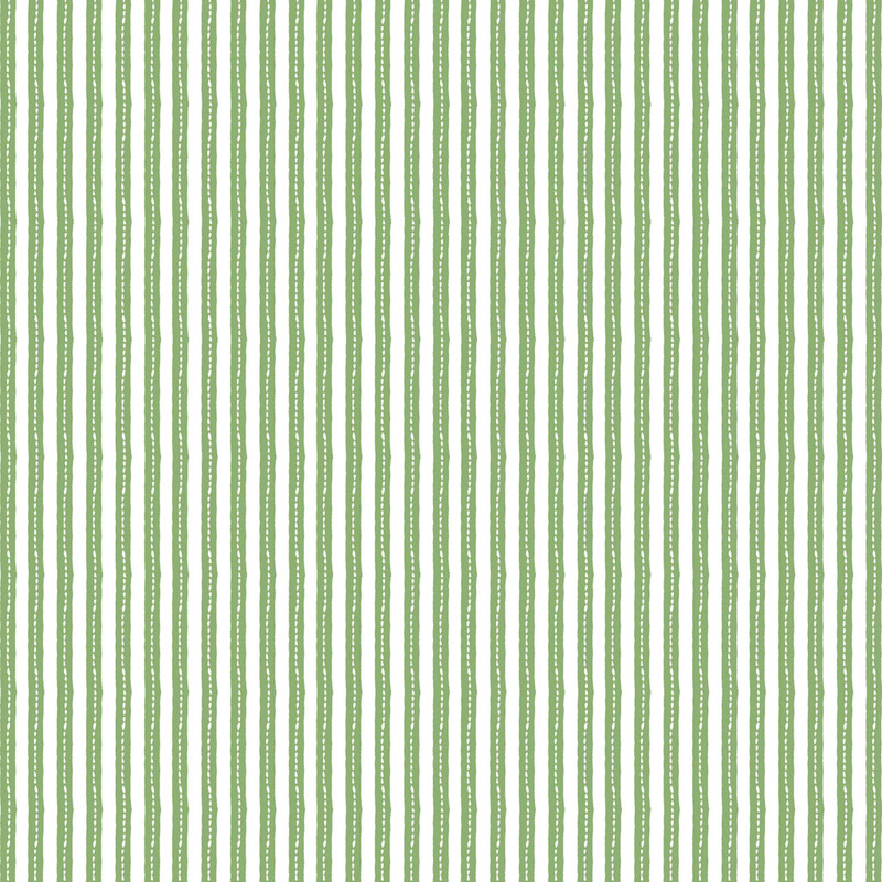 Fabric with green and white stripes