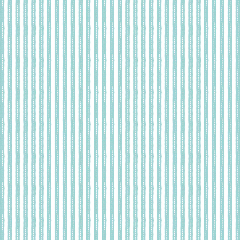 Fabric with white and aqua stripes 