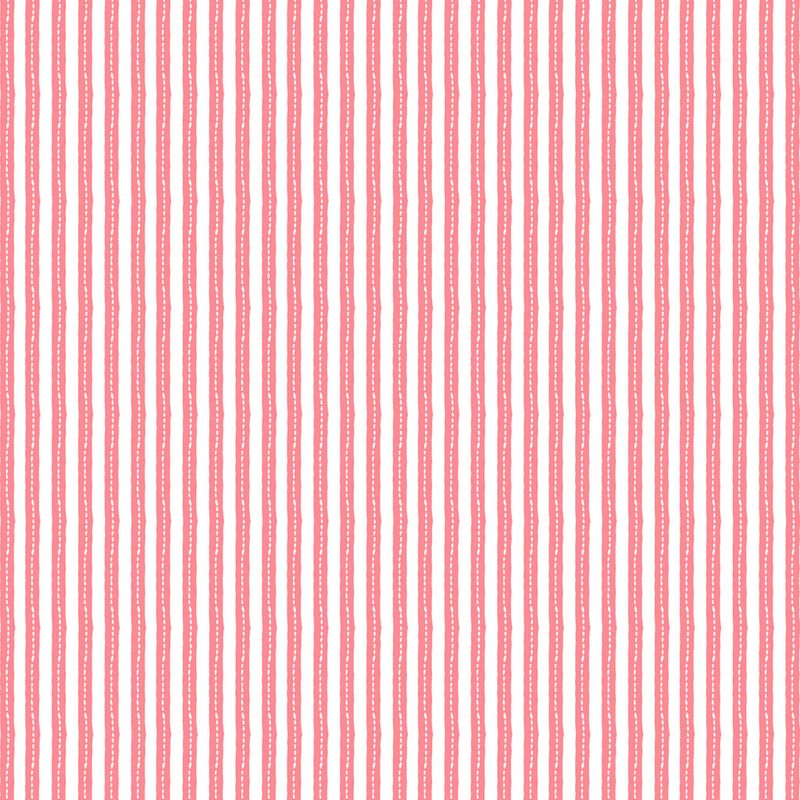 Fabric with small pink and white stripes