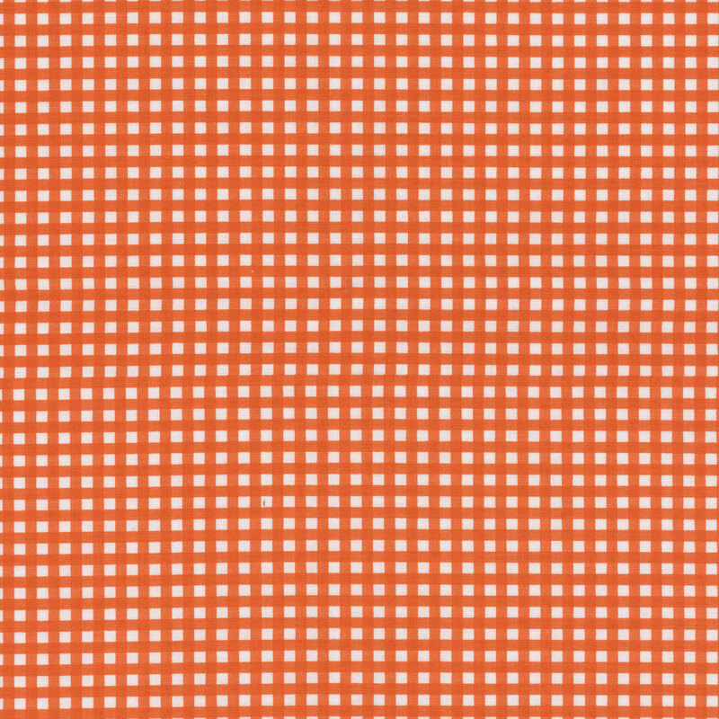 Orange and white gingham fabric.