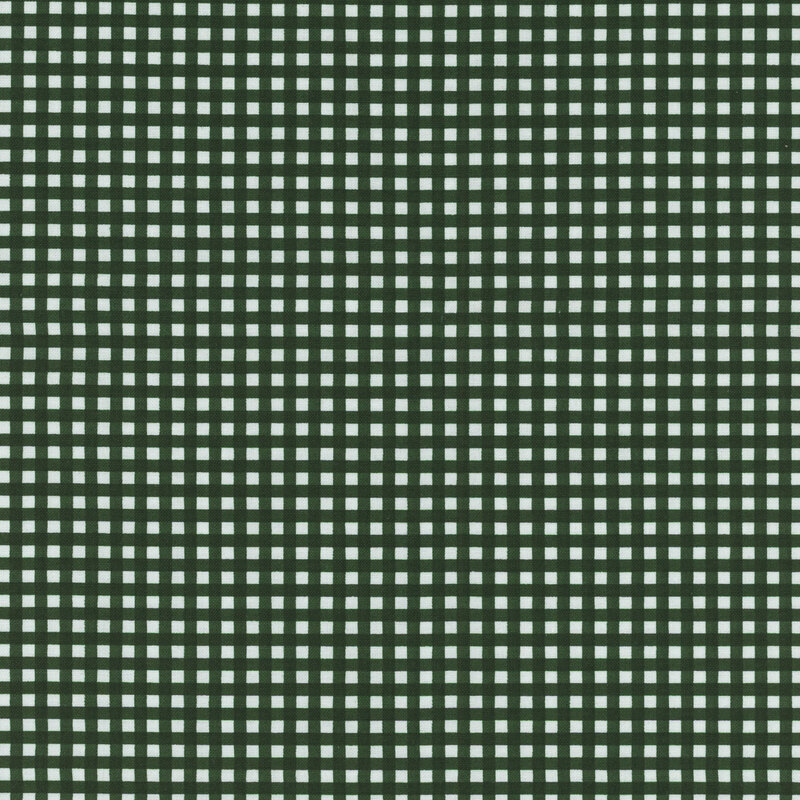 Dark green and white gingham fabric.