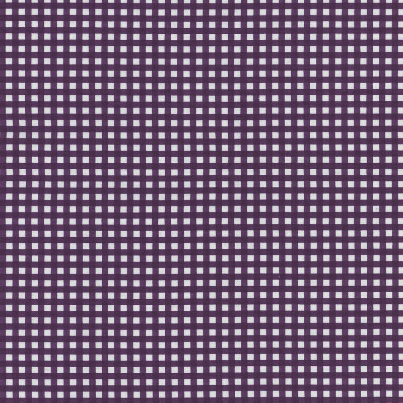 Purple and white gingham fabric.