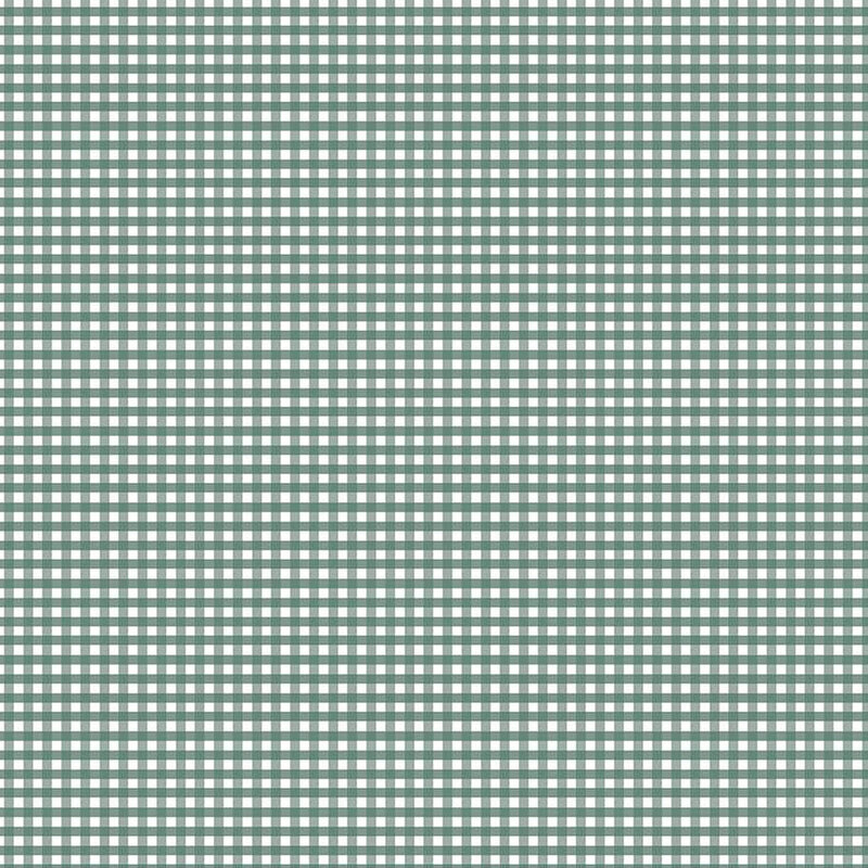 Dull green and white gingham fabric.