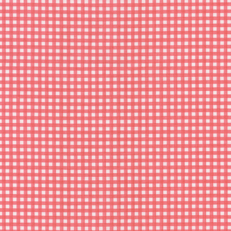 Bubblegum pink and white gingham fabric.