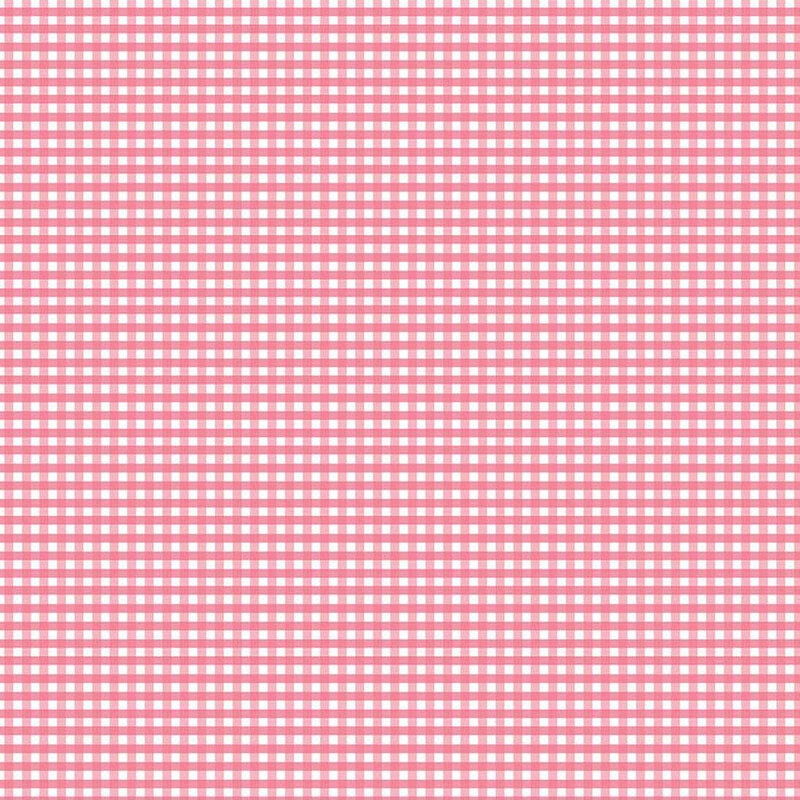 Bubblegum pink and white gingham fabric.