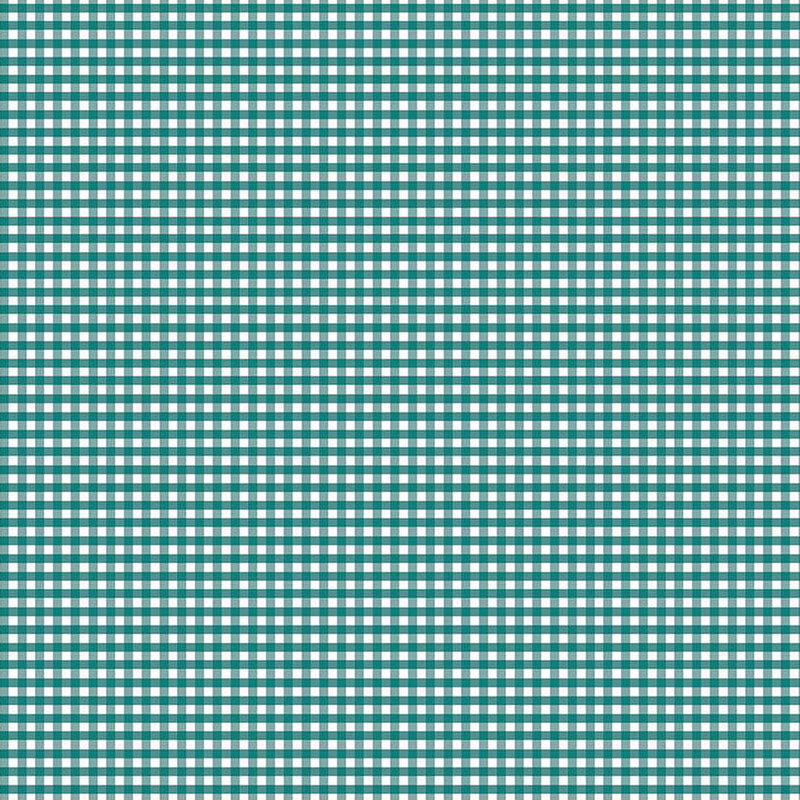 Teal and white gingham fabric.