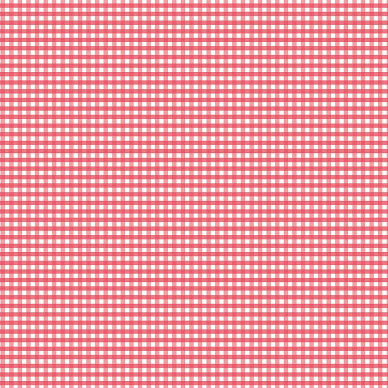 Rose pink and white gingham fabric.