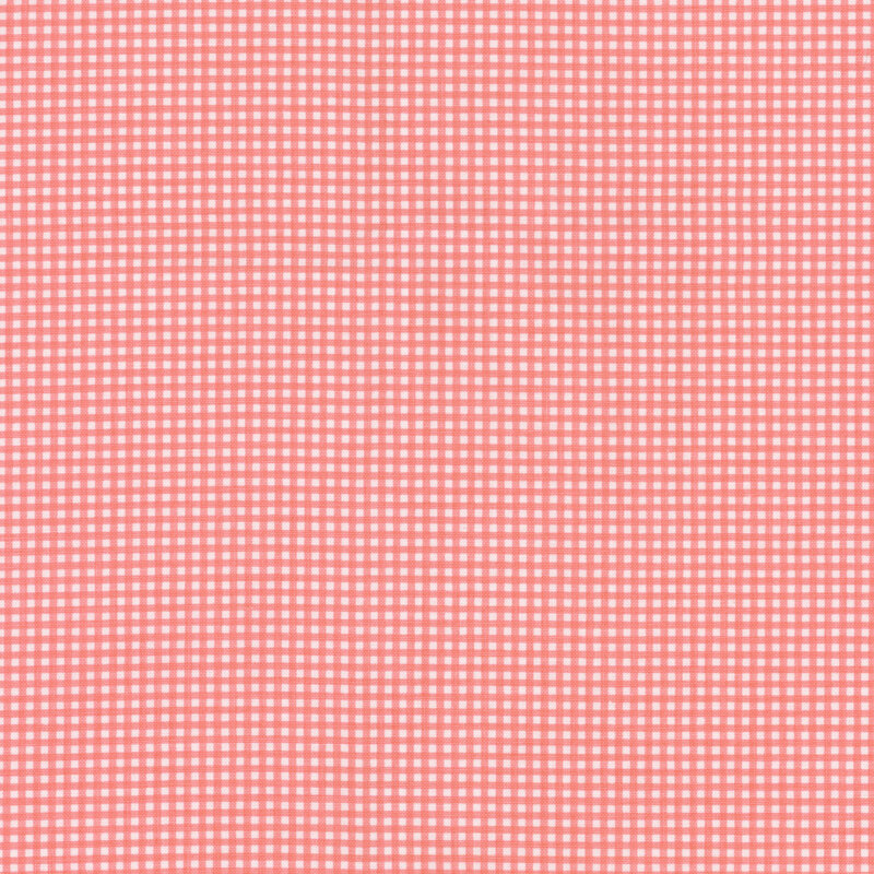 Pink and white micro gingham fabric.