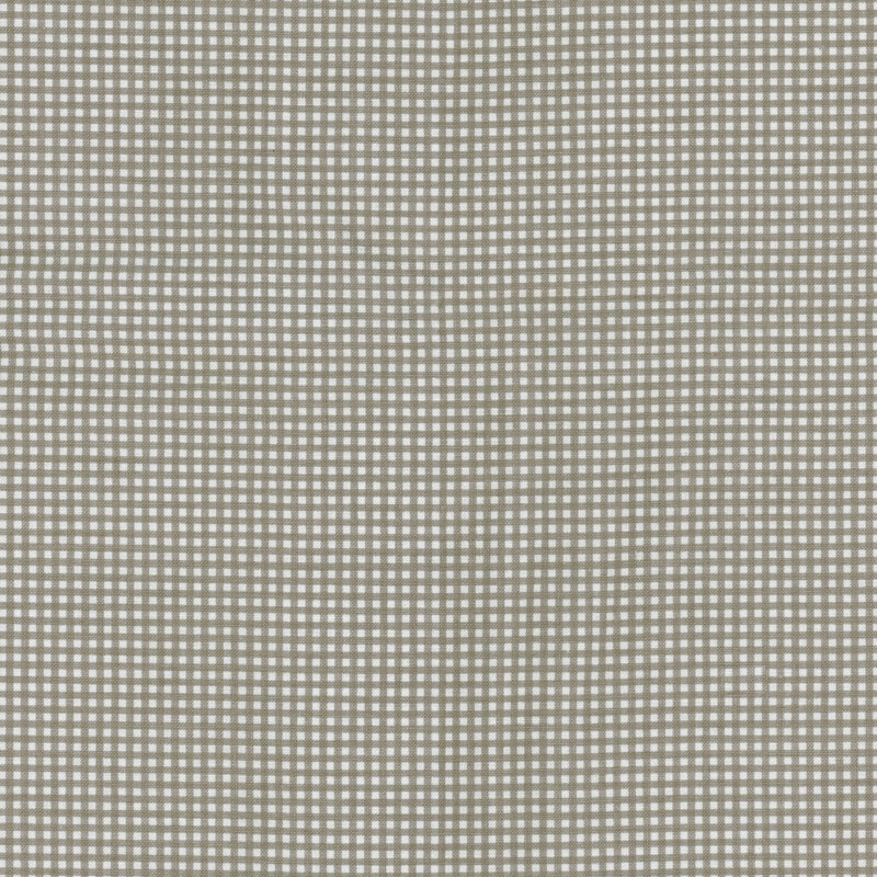 Gray and white micro gingham fabric.