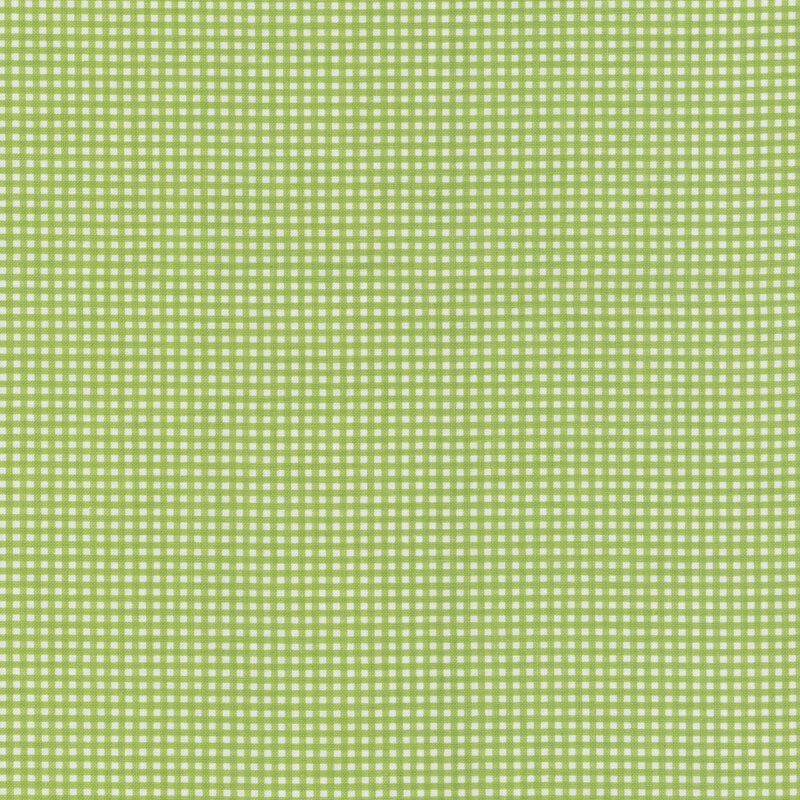 Green and white micro gingham fabric.