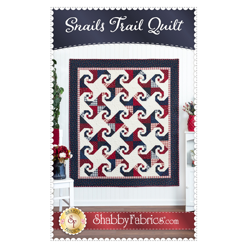 Front cover of the pattern showing the completed Snails Trail quilt in the Friday Harbor collection.