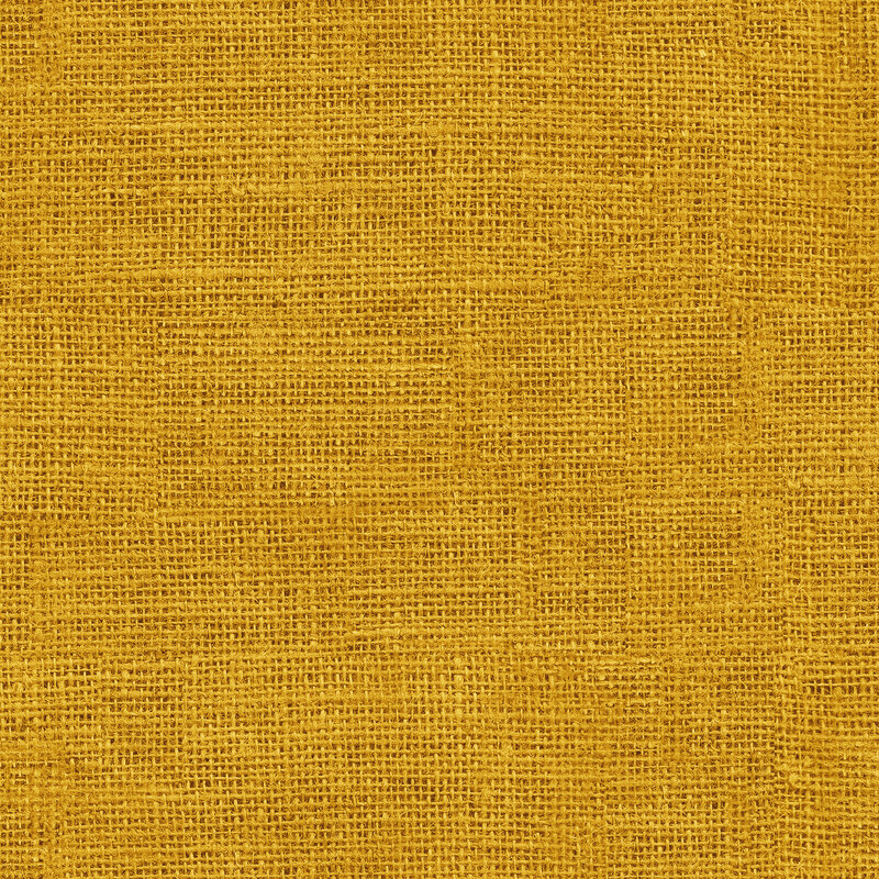 Golden yellow fabric with a burlap texture