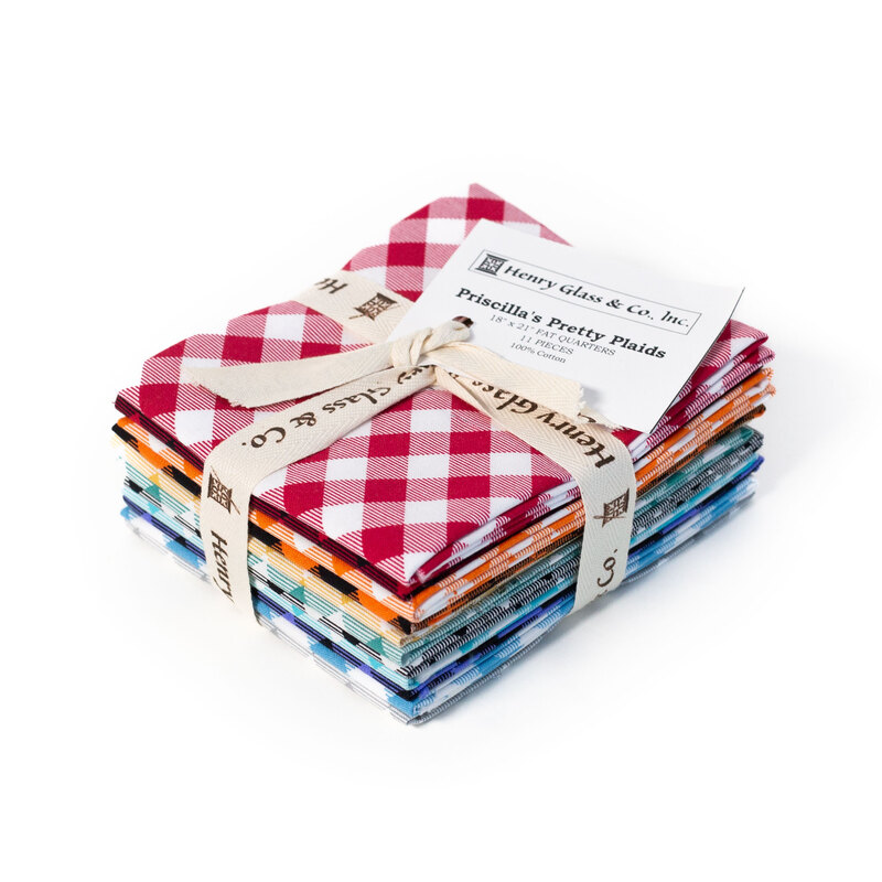 Photo of the FQ Set featuring colorful plaids on a white background