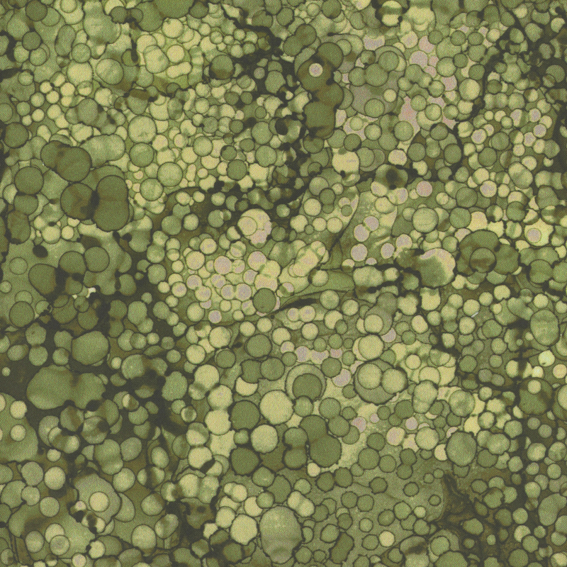 Sage green and very light green marbled fabric with small dots all over