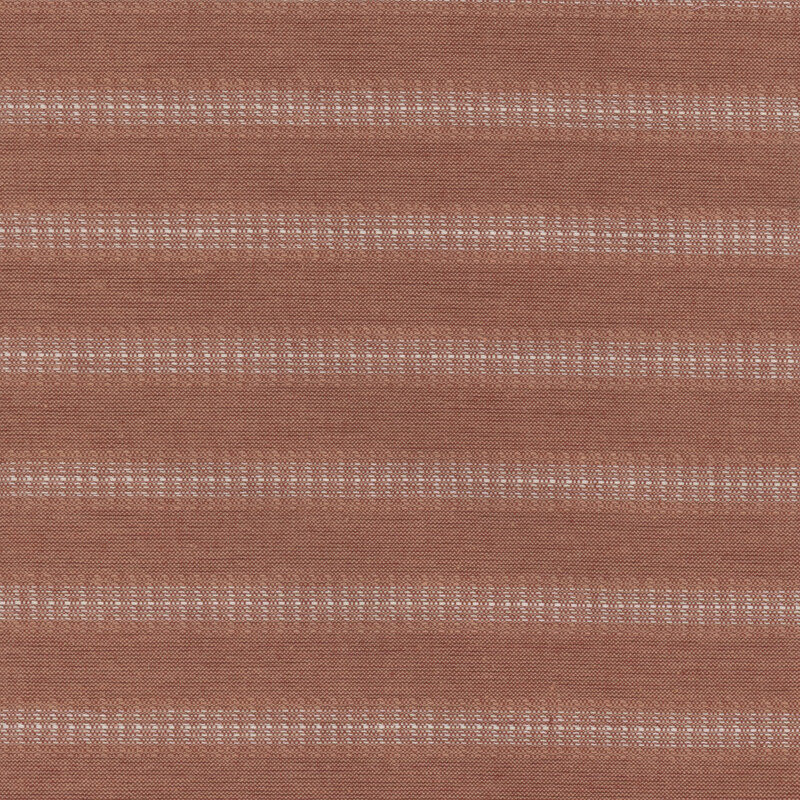 Brown woven fabric with white stipes