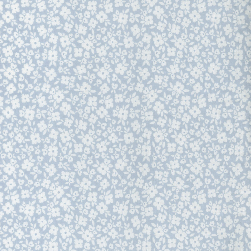 Blue fabric with a white flower pattern