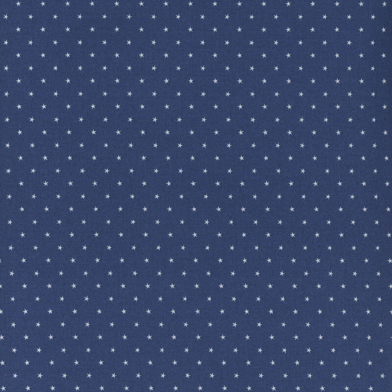 Navy blue fabric with a white star pattern