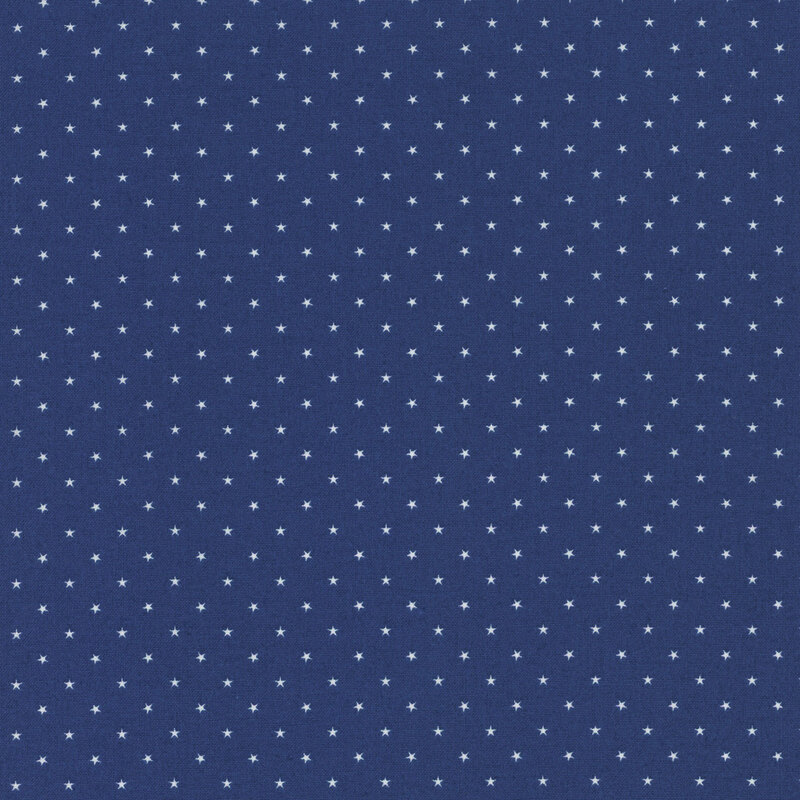 Navy blue fabric with a white star pattern