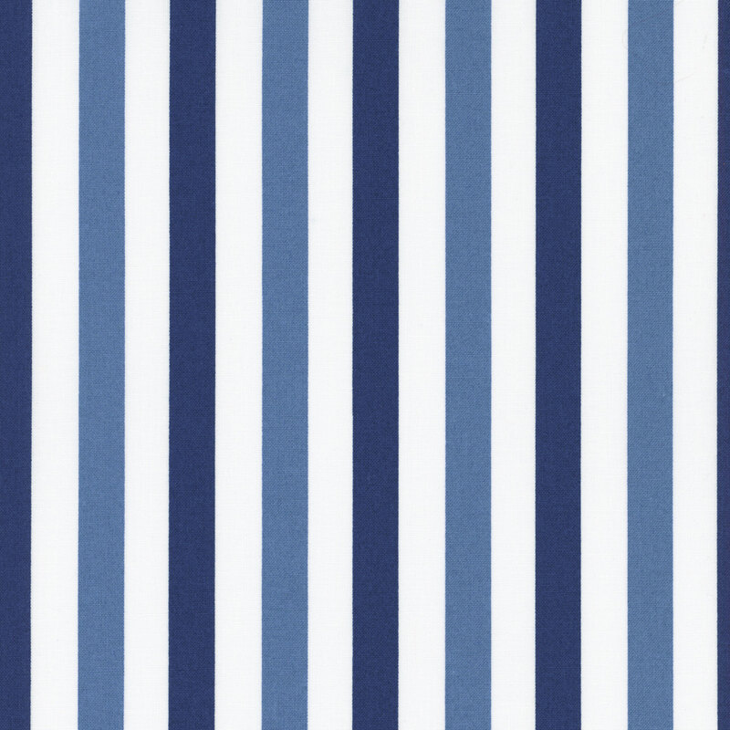 White fabric with blue stripes