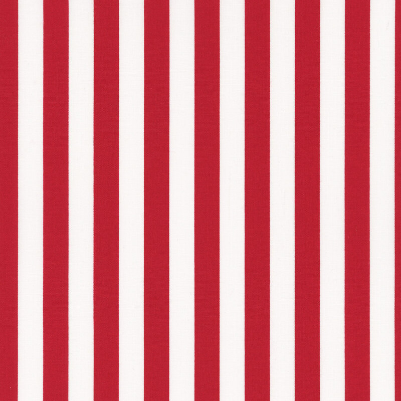 White fabric with red stripes