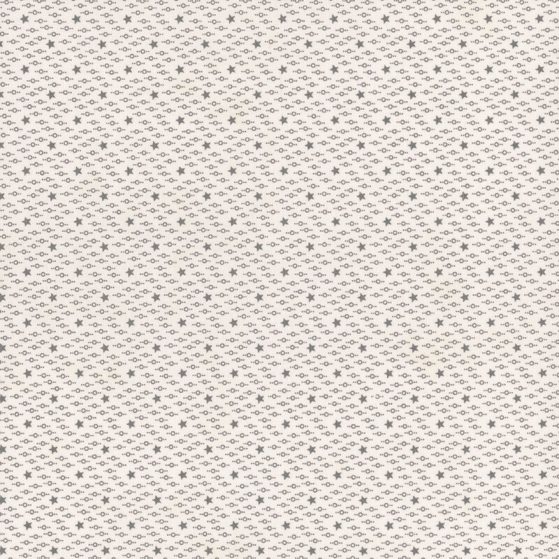 White fabric with a grey star pattern