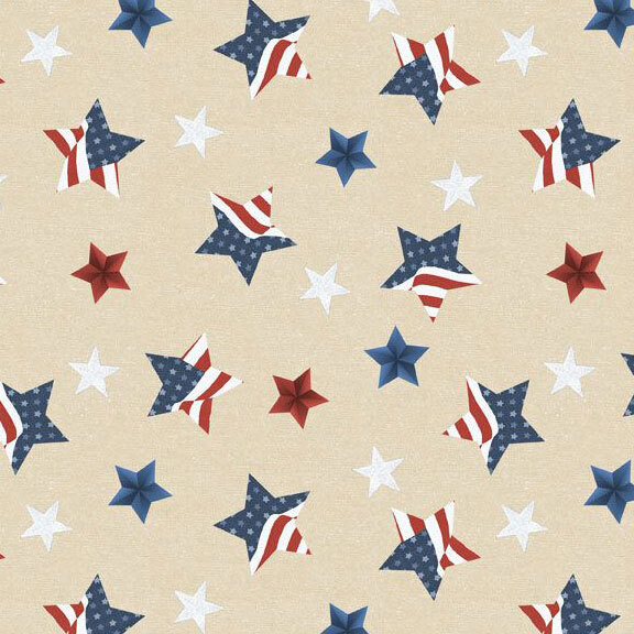 Cream fabric with an American star pattern