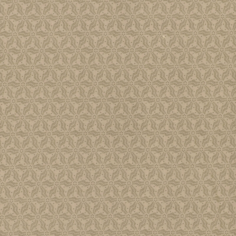 Dark cream fabric with a tonal geometric flower pattern