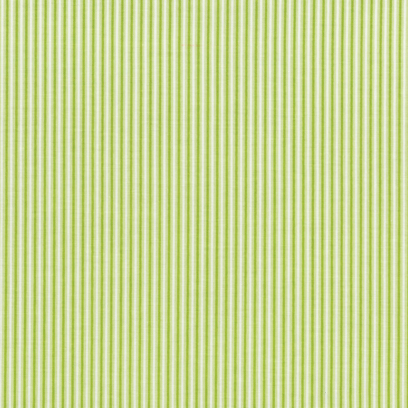 Green and white striped fabric.