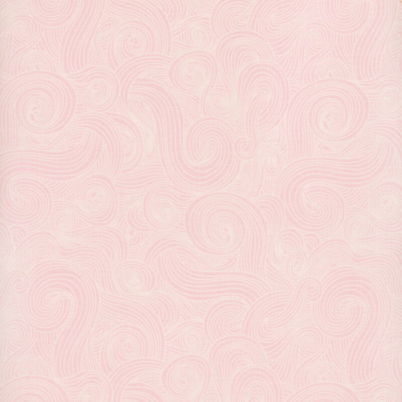 Light pink fabric with lightly outlined swirls.