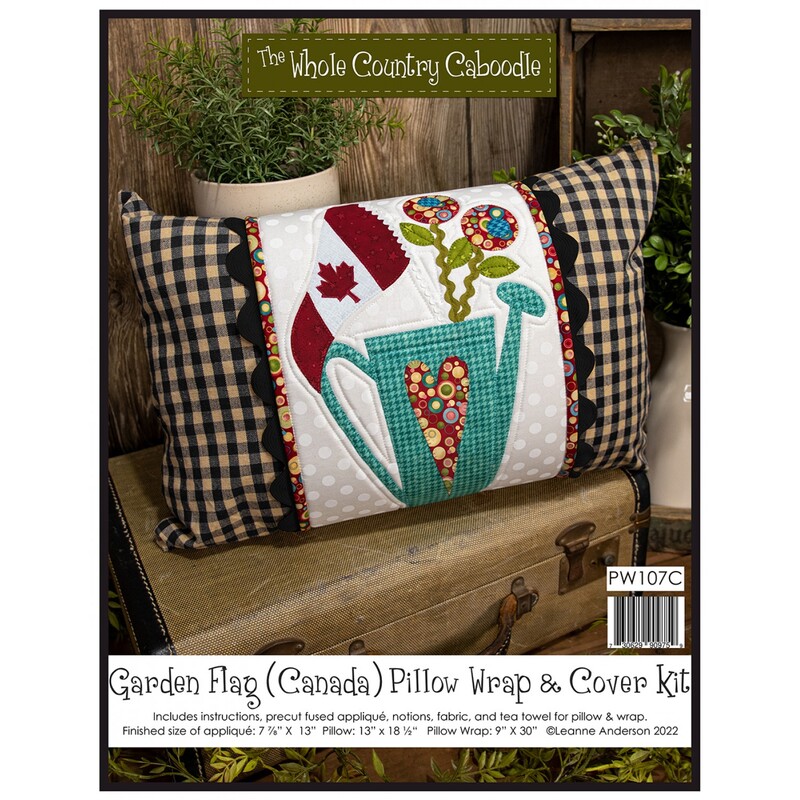 Front cover showing completed pillow wrap project, staged with vintage decor.