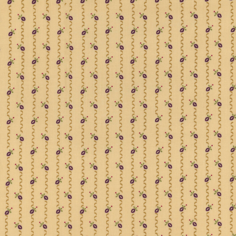 Fabric features tonal tan wavy decorative stripe pattern | Shabby Fabrics