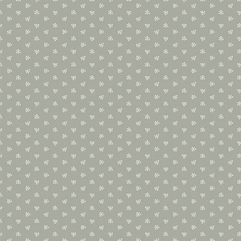 Light grey fabric with a ditsy geometric dot and line pattern pattern