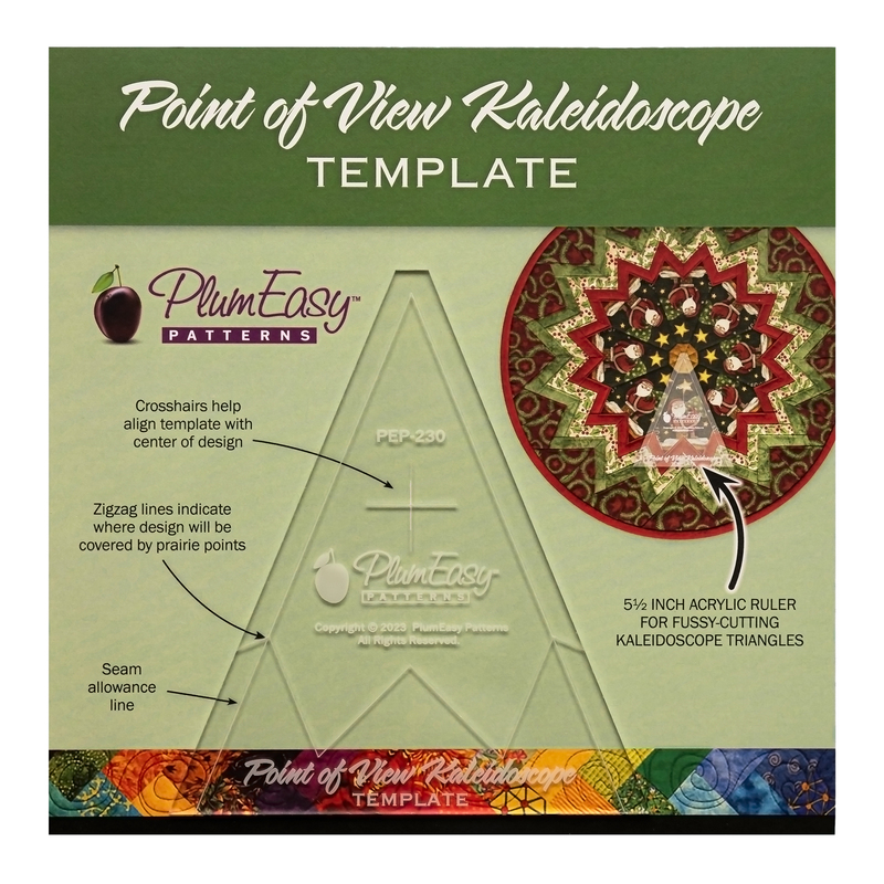 Template for creating kaleidoscope designs, featuring crosshairs and zigzag lines for alignment.