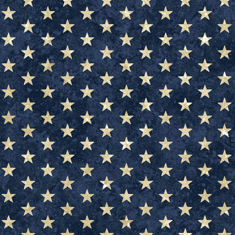 Navy blue background with a uniform pattern of cream stars.