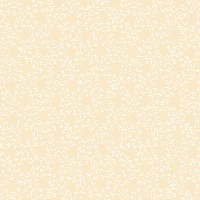 Light beige background with subtle, intertwining vine and leaf patterns.