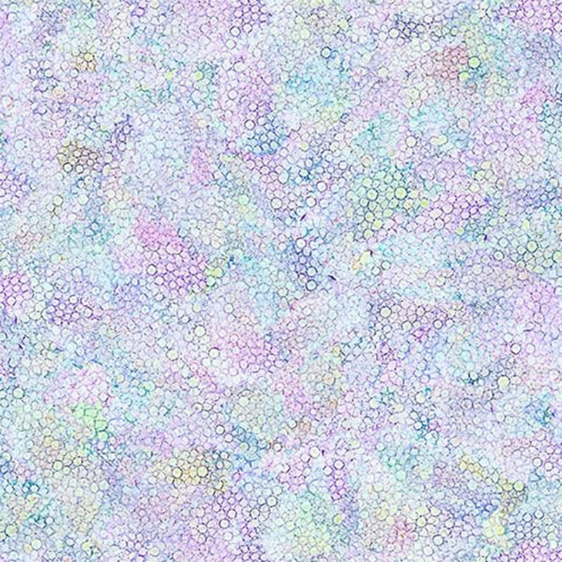 Abstract pattern of overlapping pastel-colored circles on a textured background.