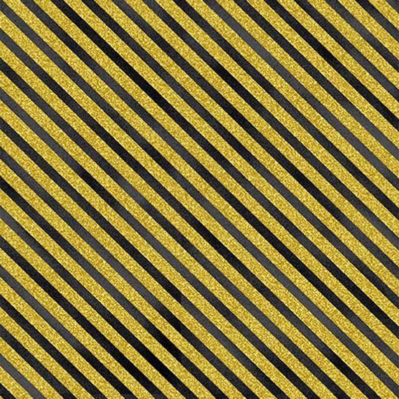 Diagonal stripes in black and gold on a black background.