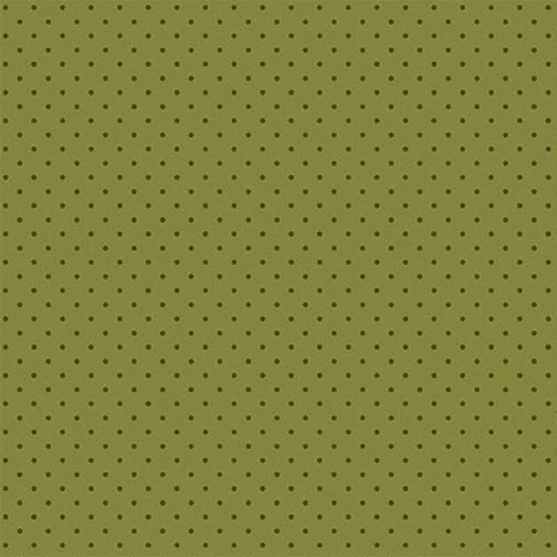 Green background with evenly spaced dark polka dots.