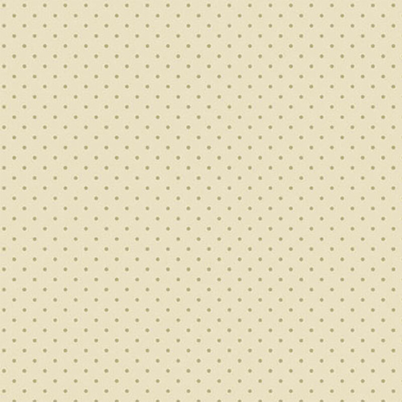 cream fabric with a fine, repetitive pattern of small brown dots.