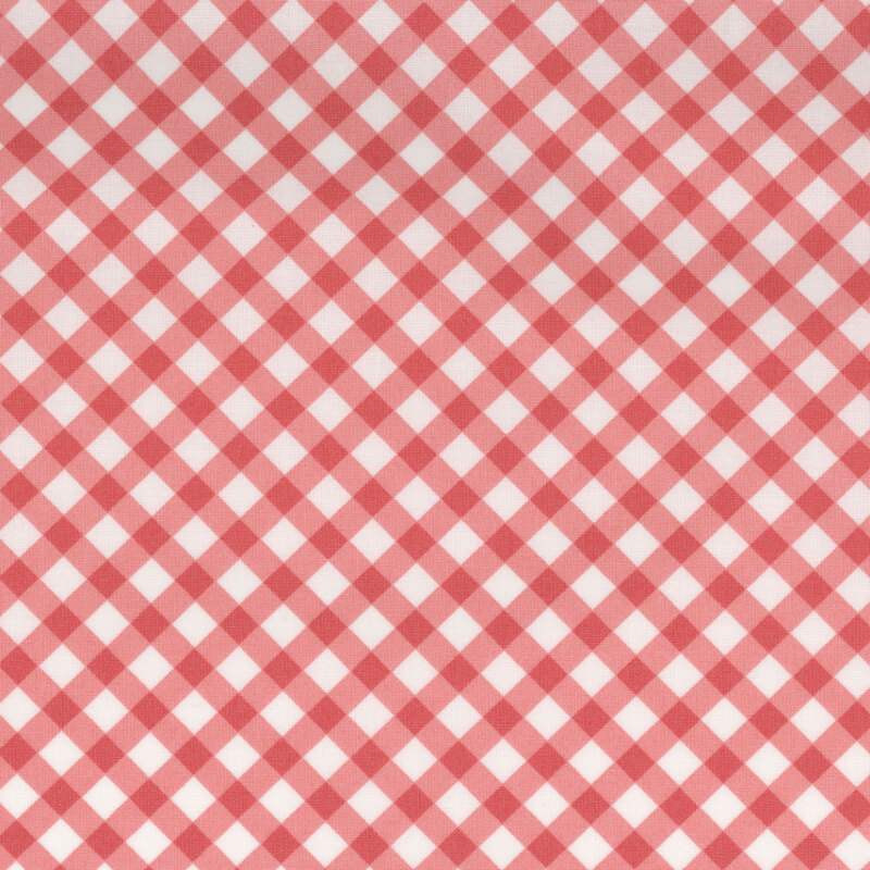 Red and white gingham fabric