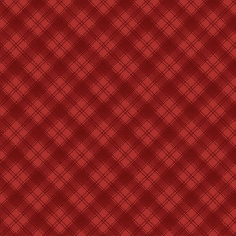 Tonal dark red plaid fabric pattern